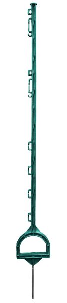 Steigbügelpfahl MUSTANG 115cm, grün, 10 Ösen, glasfaserverstärkter Zaunpfahl mit Steigbügeltritt
