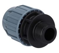 PP Kupplung 25mm - 3/4 Zoll Außengewinde - Arbeitsdruck PN16 PP Kupplung 25mm - 3/4 Zoll Außengewinde - Arbeitsdruck PN16