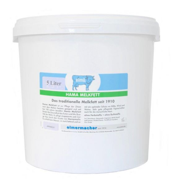 eimü® Hama-Melkfett 5 Liter Eimer, mit Hamamelis für die Euterpflege bei Rindern und Kühen