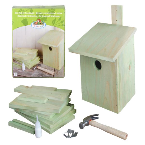 Esschert Design Nistkasten Bausatz, DIY-Vogelhaus, Bastelset mit Werkzeug, KG52