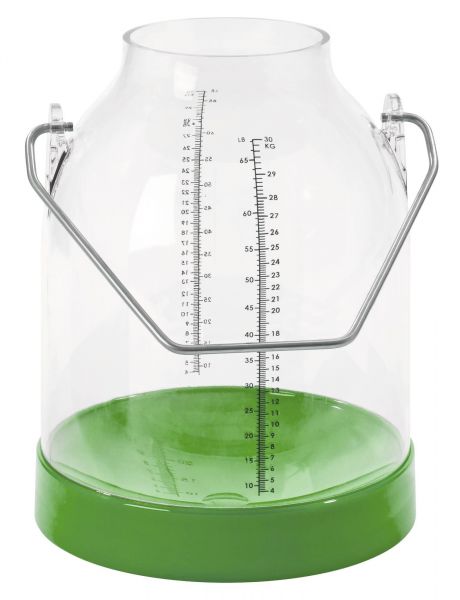 Melkeimer Kunststoff, 30 Liter, Grün, mit doppelter Skala, passend für alle gängigen Melkanlagen