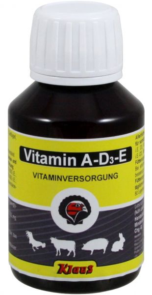 Vitamin AD3E 100ml, flüssiges Ergänzungsfuttermittel für Geflügel, Rinder und Schweine