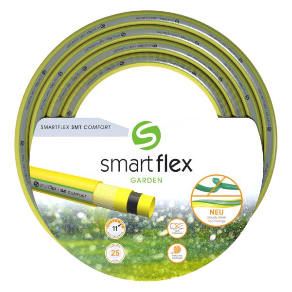 SMARTFLEX Gartenschlauch SMT Comfort 3/4 Zoll, 25m, 5-schichtig, Premium PVC Wasserschlauch