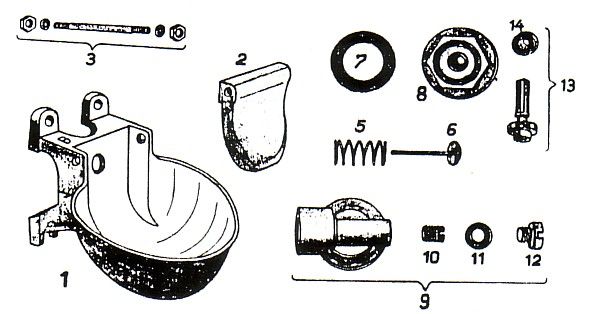 CAROLA Ventilkegel mit Dichtung für Tränkebecken 58 - Ersatzteil Nr.13