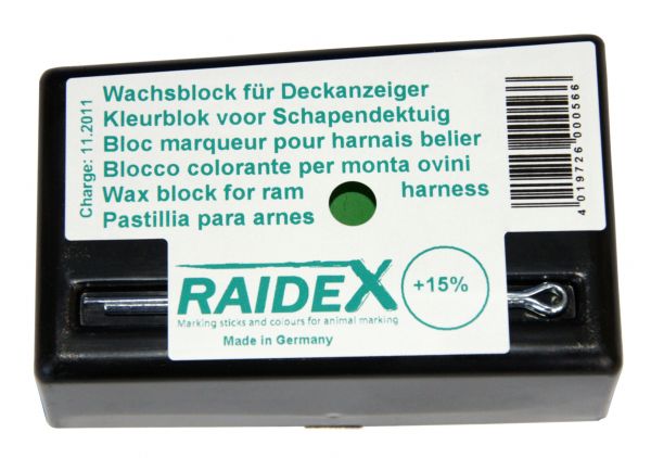 Raidex® Wachsblock GRÜN für Bocksprunggeschirr, Kreide für Deckanzeiger