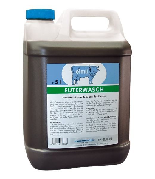 eimü® Euterwasch 5 Liter Kanister, jodhaltiges Konzentrat zur Feuchtreinigung des Euters