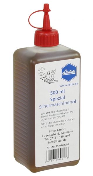 Lister Schermaschinenöl 500ml, Spezial-Öl für Schermaschinen und Schermesser