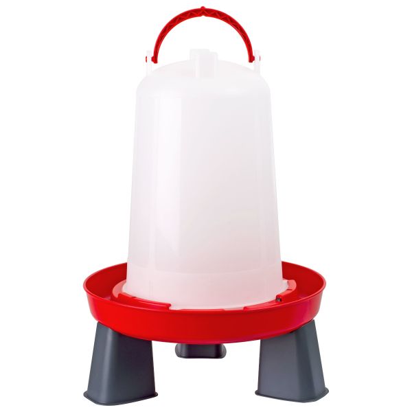 Geflügeltränke 1,5 Liter rot, mit Standfüßen, Hühnertränke, Stülptränke mit Bajonettverschluss