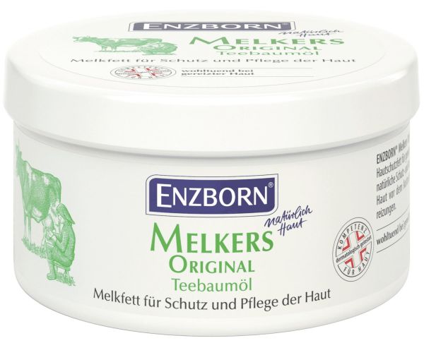 Enzborn® Melkers Original Teebaumöl 250ml Dose, Melkfett zur natürliche Pflege bei Hautirritationen