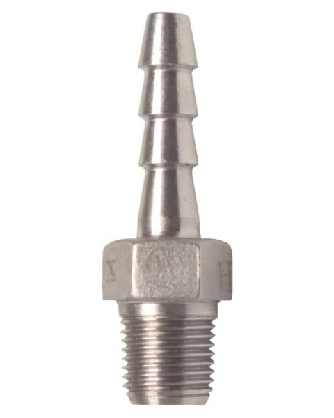 Edesltahl Schlauchstück 1/2 Zoll AG - 9mm Schlauchtülle mit Sechskant