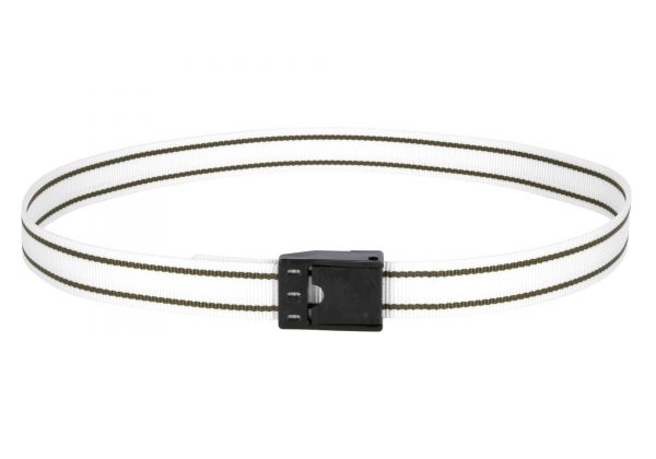 Halsmarkierungsband 130cm, weiß, mit Klemmverschluss, Nummern-Halsband für Rinder und Kühe