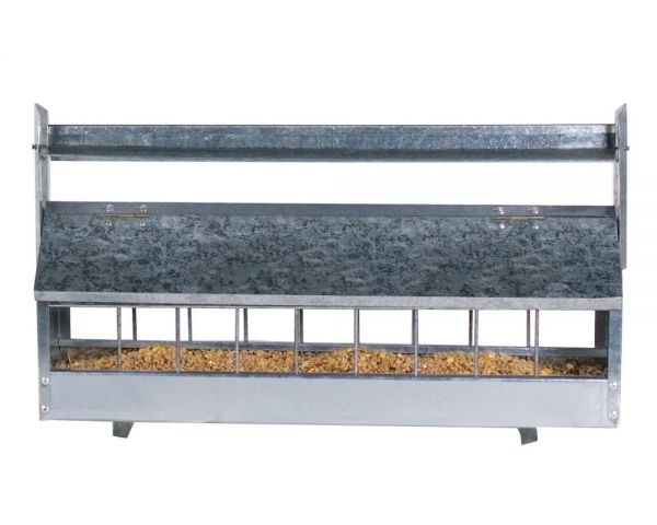 Geflügel-Futterautomat 4 Liter, verzinkt, drehbare Rolle, Futterautomat für Hühner und Geflügel