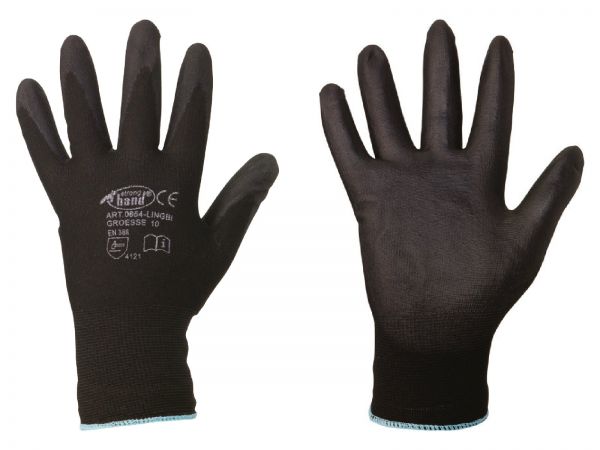 Stronghand® Feinstrick-Handschuhe LINGBI Größe 10 (XL), PU-Beschichtung, Gartenhandschuh