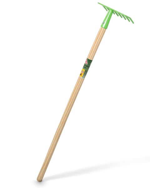 Kinder Gartenrechen Metall - kleiner Rechen für Kinder - Spielharke farblich sortiert