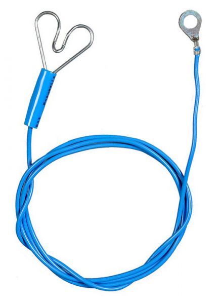 Zaunanschlusskabel 100cm, mit Herzklemme &amp; Öse, zur Verbindung von Weidezaungerät und Elektrozaun