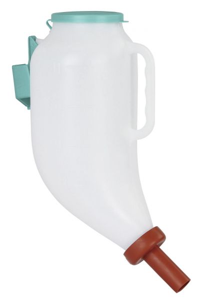 Trockenfutterflasche 4 Liter, Körnerflasche, Pelletflasche für Kälber mit Sauger