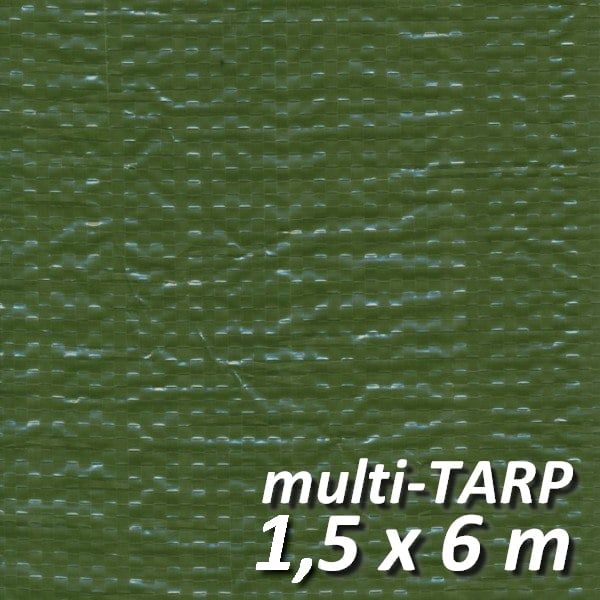 Lankotex multi-TARP Standard 1,5x6m grün, Schutz- und Abdeckplane mit Aluminiumösen, HDPE / LDPE
