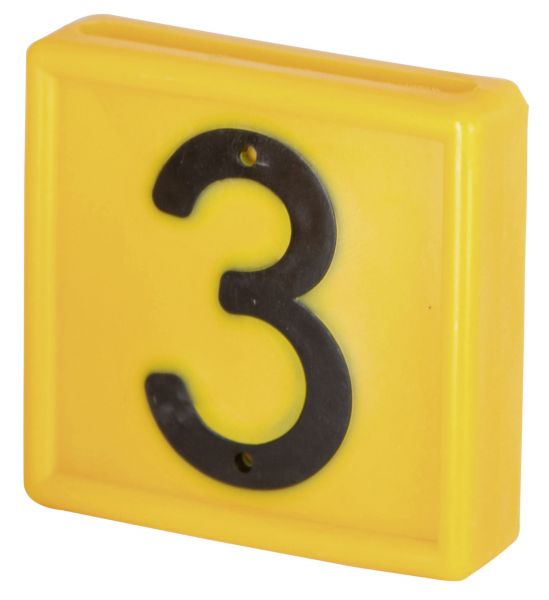 Nummernblock Standard, gelb, Block-Nummer: 3 (DREI)