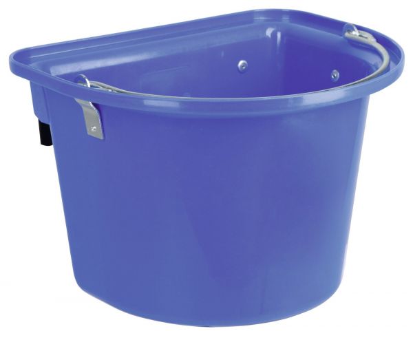 Futterkrippe 12 Liter, Blau, mit Aufhängehaken und Henkel, Futtertrog für Transporter und Turniere