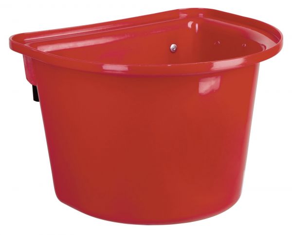 Futterkrippe 12 Liter, Rot, mit Aufhängehaken, Futtertrog für Transporter und Turniere