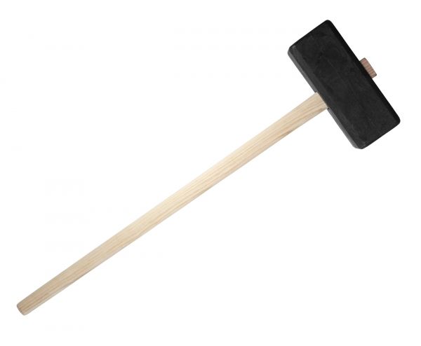Kunststoffhammer 4kg mit Holzstiel (110cm), zum Einschlagen von Zaunpfählen