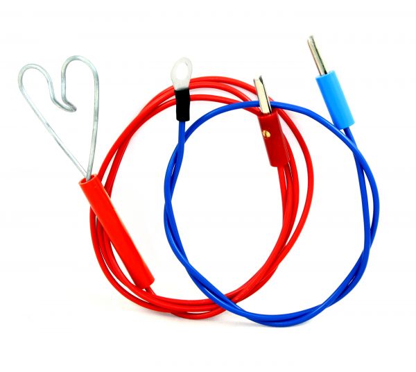 Kabelsatz: Zaunanschlusskabel 100cm + Erdanschlusskabel 50cm, für Weidezaungeräte und Elektrozäune