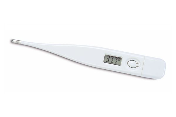 TFA Elektronisches Fieberthermometer, mit Digital-Anzeige, Signalton und Messwertspeicher, 15.2008