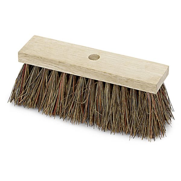 Straßenbesen Piassava, 29 cm, kräftige Naturfaser, Sattelholz mit Stielloch,