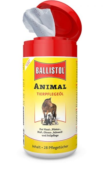Ballistol® Animal Tierpflege-Tücher Spenderbox (28 Tücher) für Haut, Fell, Ohren und Hufe