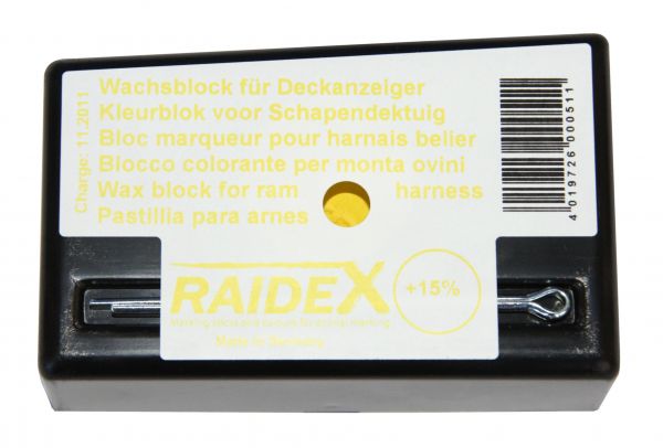 Raidex® Wachsblock GELB für Bocksprunggeschirr, Kreide für Deckanzeiger