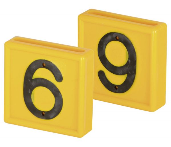Nummernblock Standard, gelb, Block-Nummer: 6 (SECHS) bzw. 9 (NEUN)