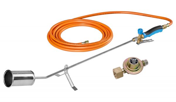 CFH Abflammgerät GV900, mit 5m Gasschlauch und Druckregler, Gasbrenner zum Bitumen-Schweißen