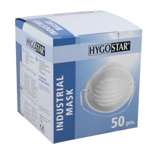 50x HYGOSTAR® Industriemaske, Einweg-Staubmaske zum Schutz vor Grobstaub