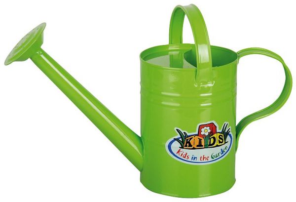 Esschert Design Kindergießkanne KG95, 2 Liter, grüne Blechgießkanne für Kinder