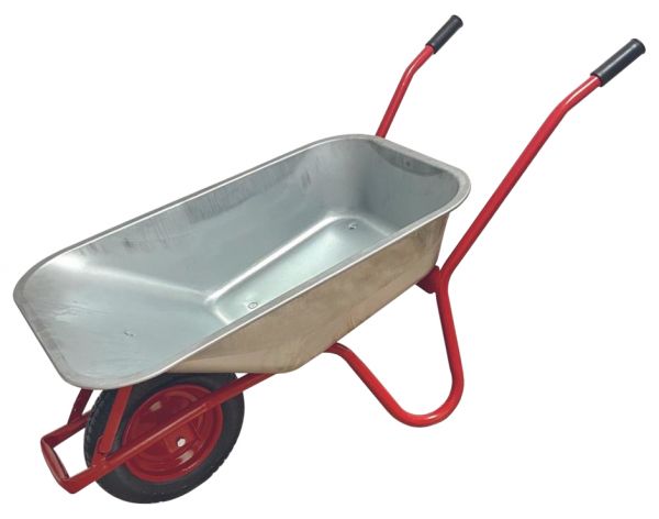 Gartenschubkarre Basic 85 Liter, verzinkte Schubkarre mit Muldenstützbügel