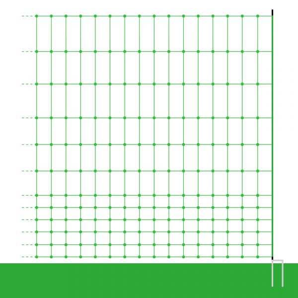 50m Geflügelnetz, Euro, 112cm, 2 Spitzen, grün, Hühnerzaun, Geflügelzaun, Hühnernetz, ohne Strom