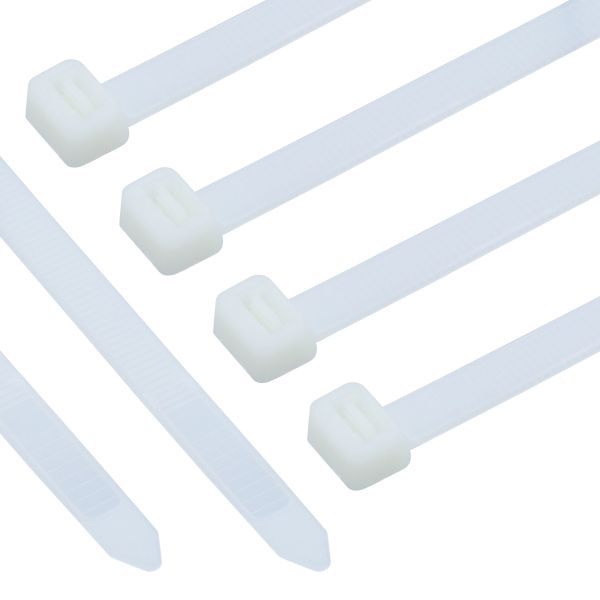 100x Profi-Kabelbinder Weiß, Nylon, UV-beständig, Brandschutz UL
