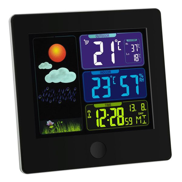 TFA Funk-Wetterstation SUN, digitales Farbdisplay, Raumklimakontrolle, Wetterprognose, 35.1133