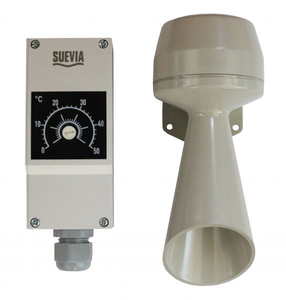 Suevia Warnanlage Mod. 308 für Ringleitungen, Thermostat und Hupe für Heizgeräte - 101.0308