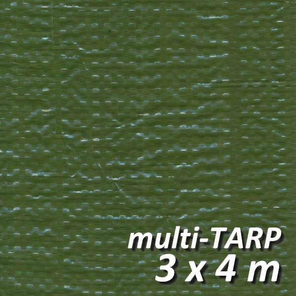 Lankotex® multi-TARP Standard 3x4m grün, Schutz- und Abdeckplane mit Aluminiumösen, HDPE / LDPE