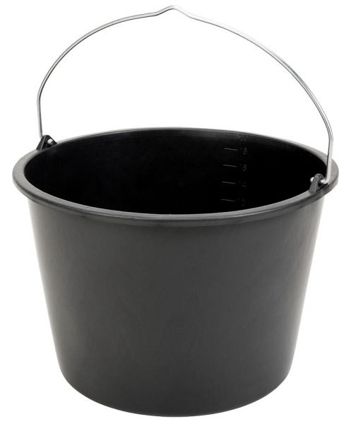 Gripline Baueimer 20 Liter, schwarz, Mörteleimer, Maurereimer, bruchsicher und formstabil