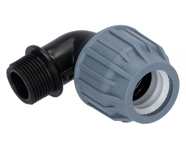 PP Winkelkupplung 20mm - 1/2 Zoll Außengewinde - Arbeitsdruck PN16