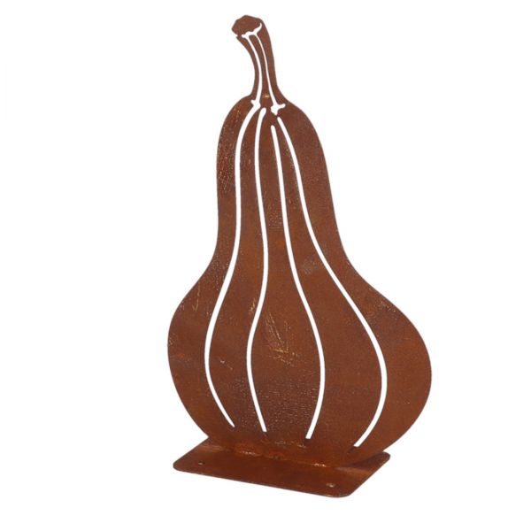 Esschert Design Gartenstecker Kürbis Butternut, 19,5x17cm - in Rostoptik