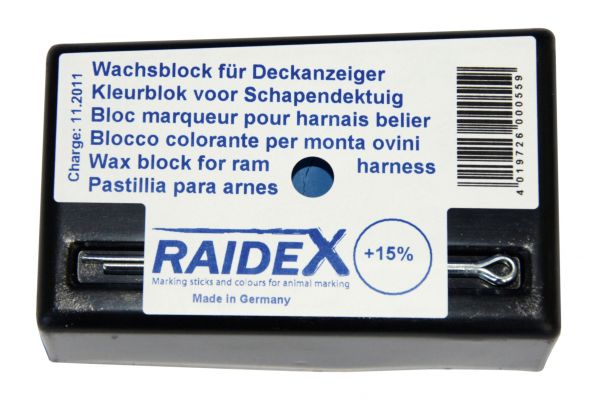 Raidex® Wachsblock BLAU für Bocksprunggeschirr, Kreide für Deckanzeiger