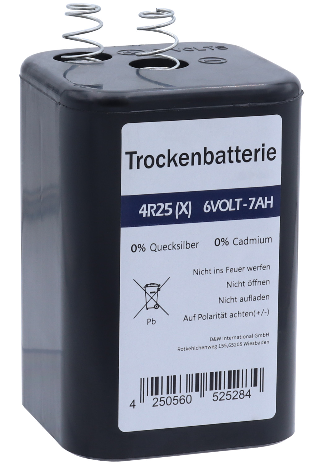 Blockbatterie 4R25 (6V, 7Ah), Zink-Kohle, Hochleistungs