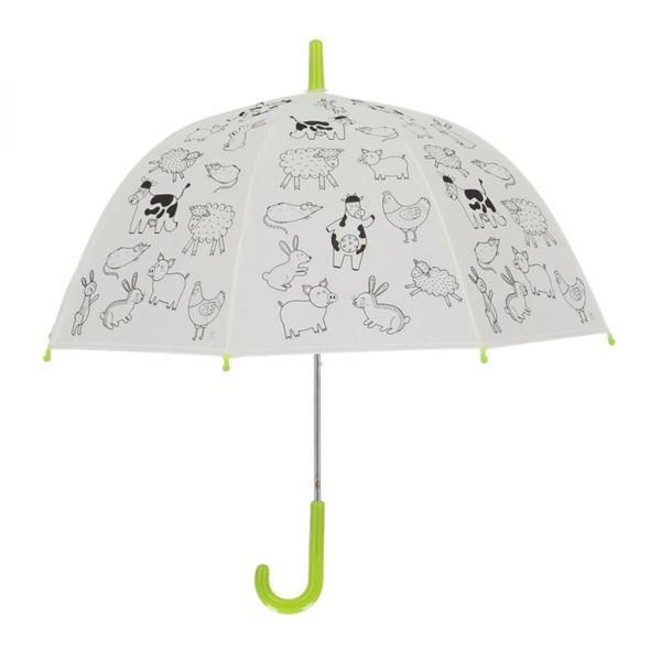 Esschert Design Ausmal-Regenschirm &quot;Bauernhoftiere&quot; KG280