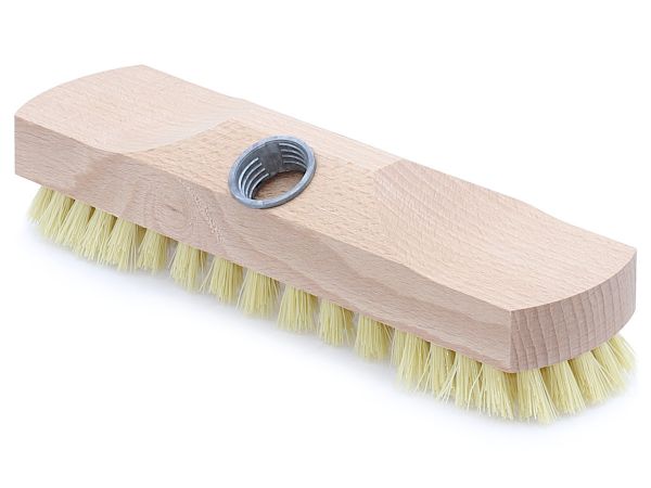 Schrubber 22cm mit Fibre Borsten, Bodenschrubber mit Gewinde und Stielloch