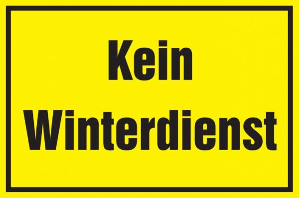 Warnschild: Kein Winterdienst, gelb, 250x150mm, Hinweisschild