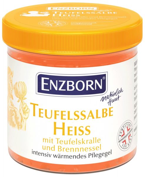Enzborn® Teufelssalbe Heiß 200ml Dose, wärmendes Pflegegel mit Teufelskralle und Brennnessel