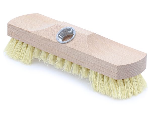 Schrubber 22cm, Fibre-Borsten mit Bart, Bodenschrubber mit Gewinde und Stielloch